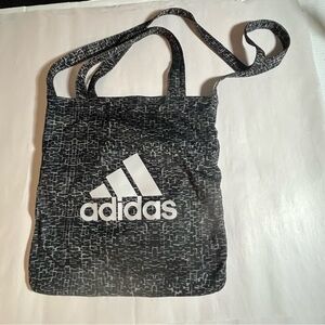 Adidas Hands Free Gym Shoulder workout Tote Bag Sack 14” X 13” BLACK GRAY